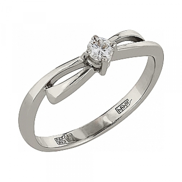 Золотое кольцо с бриллиантом № 78080