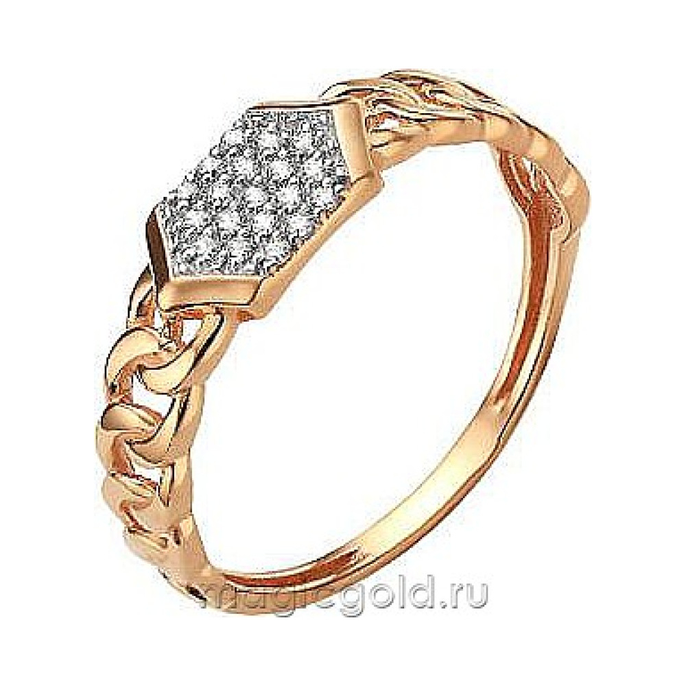 Золотое кольцо с фианитом № 173159