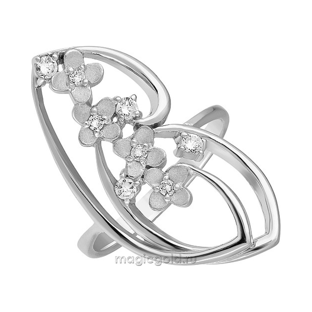Серебряное кольцо с фианитом № 134229