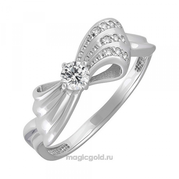 Серебряное кольцо с фианитом № 140173