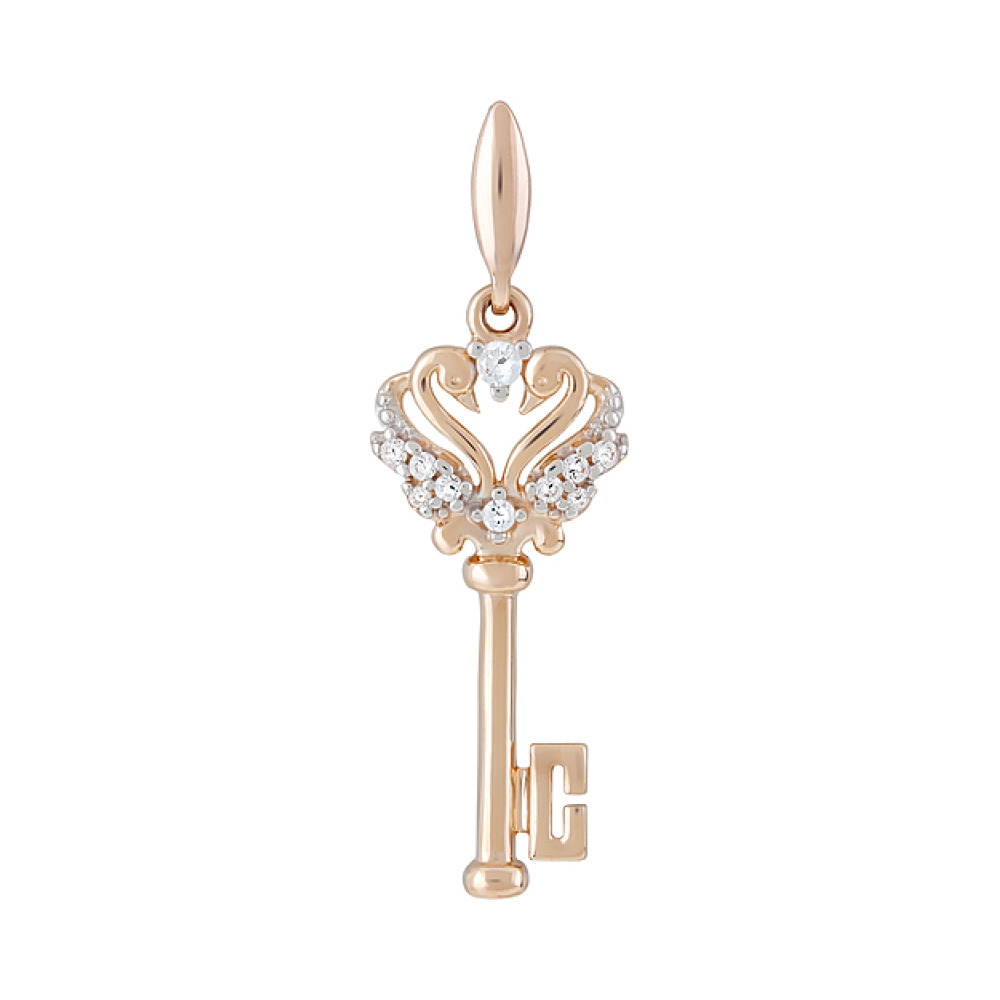 Золотая подвеска с фианитами № 127140