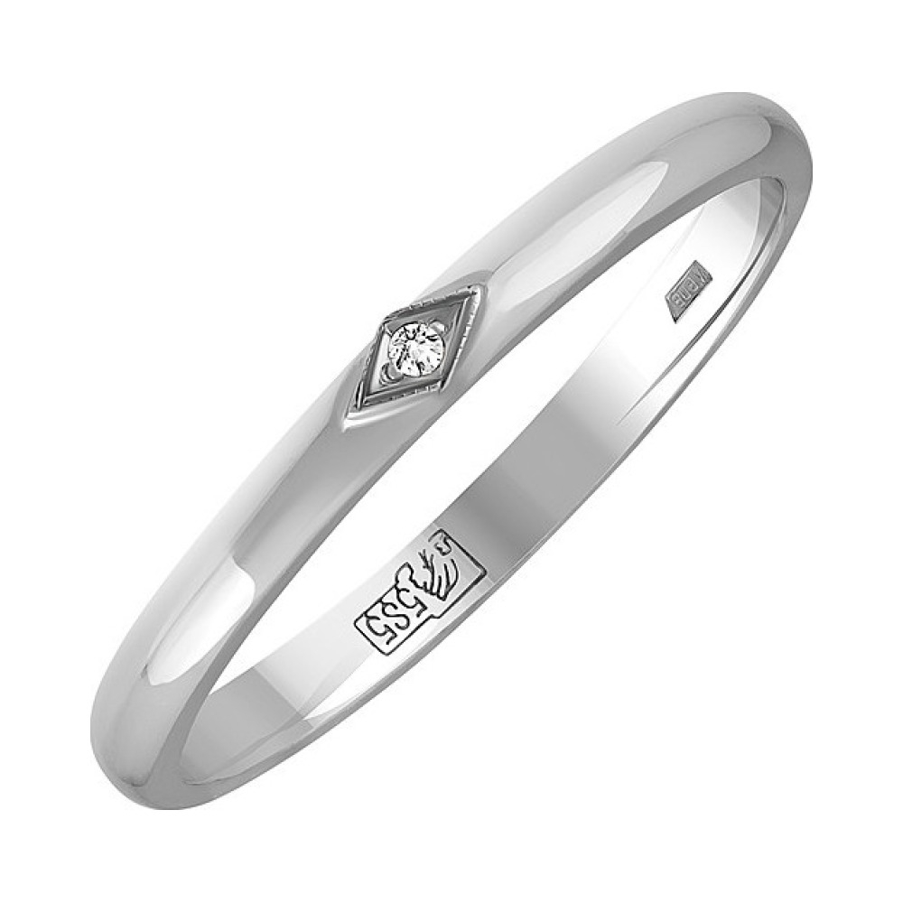 Золотое кольцо с бриллиантом обручальное № 40699