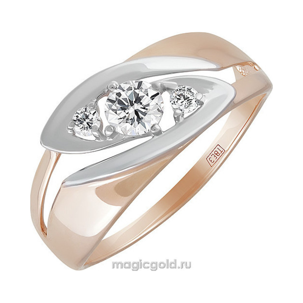 Золотое кольцо с фианитом № 140923