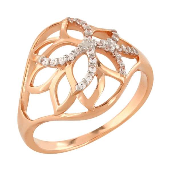 Золотое кольцо с фианитами № 103841