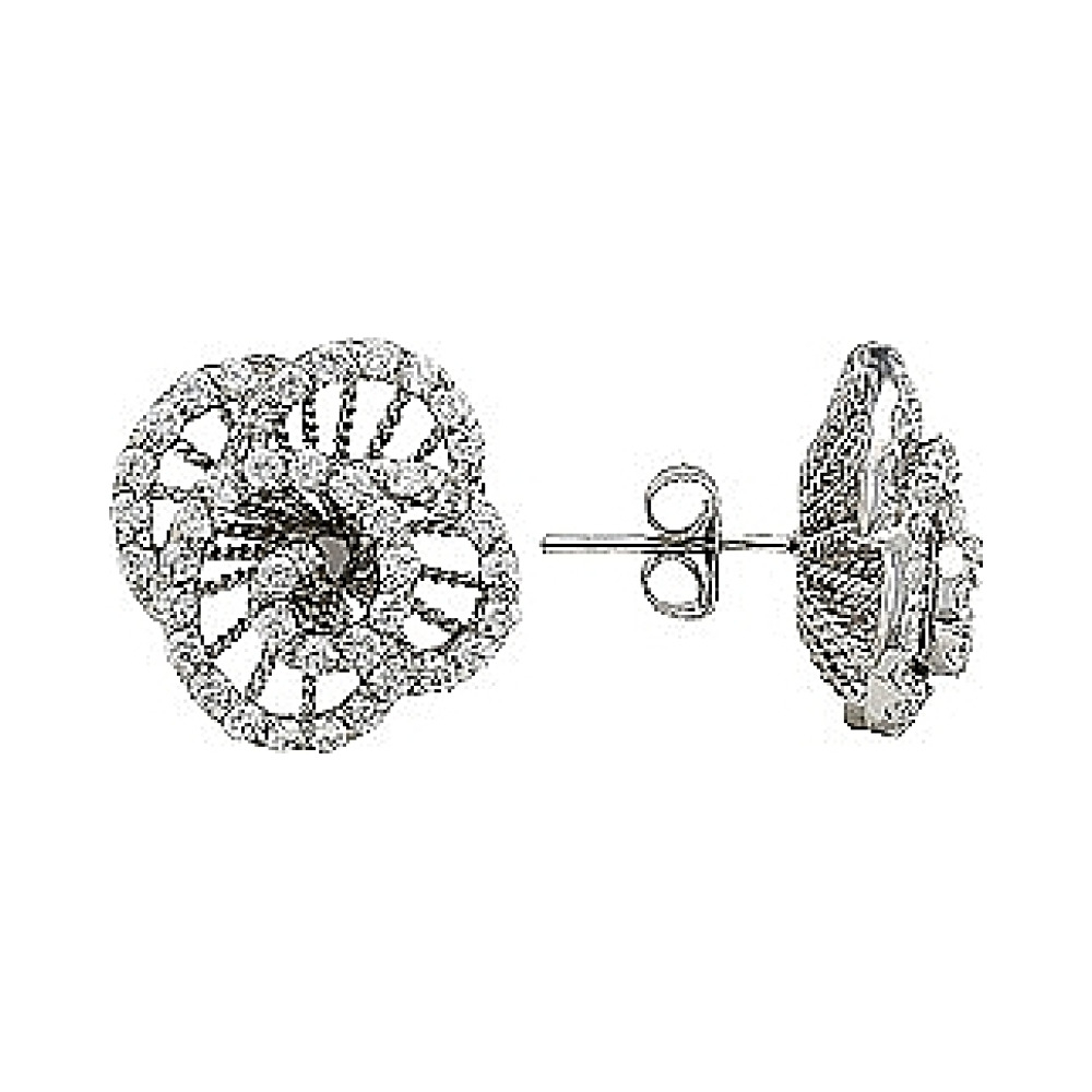 Серебряные серьги с фианитом № 80918