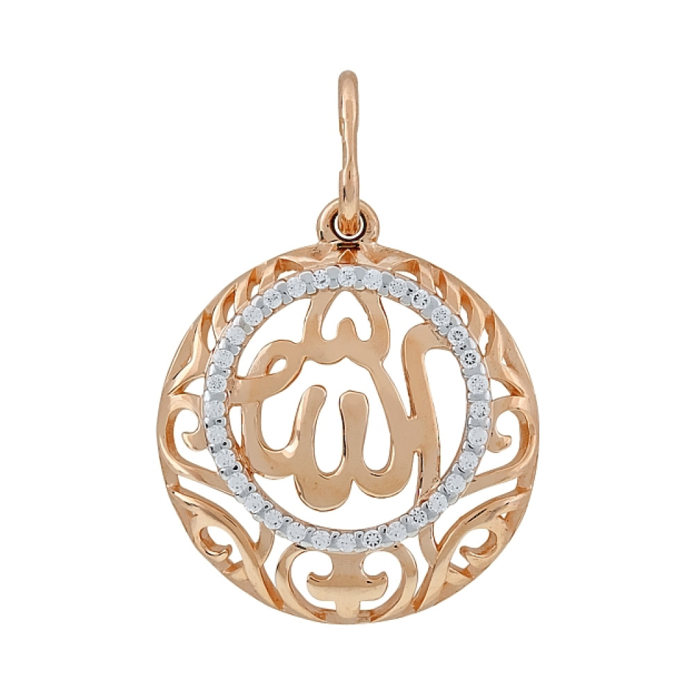 Золотая подвеска с фианитами № 115656