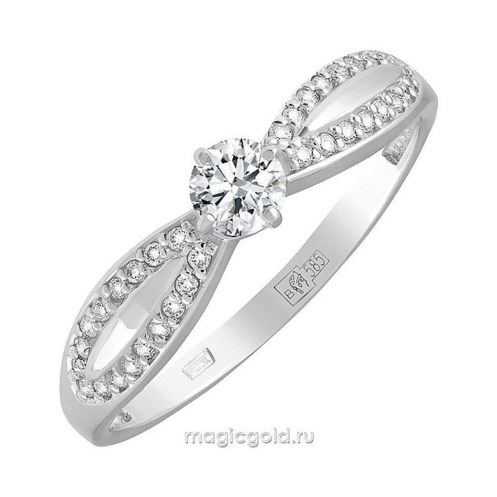 Золотое кольцо с бриллиантом № 161820