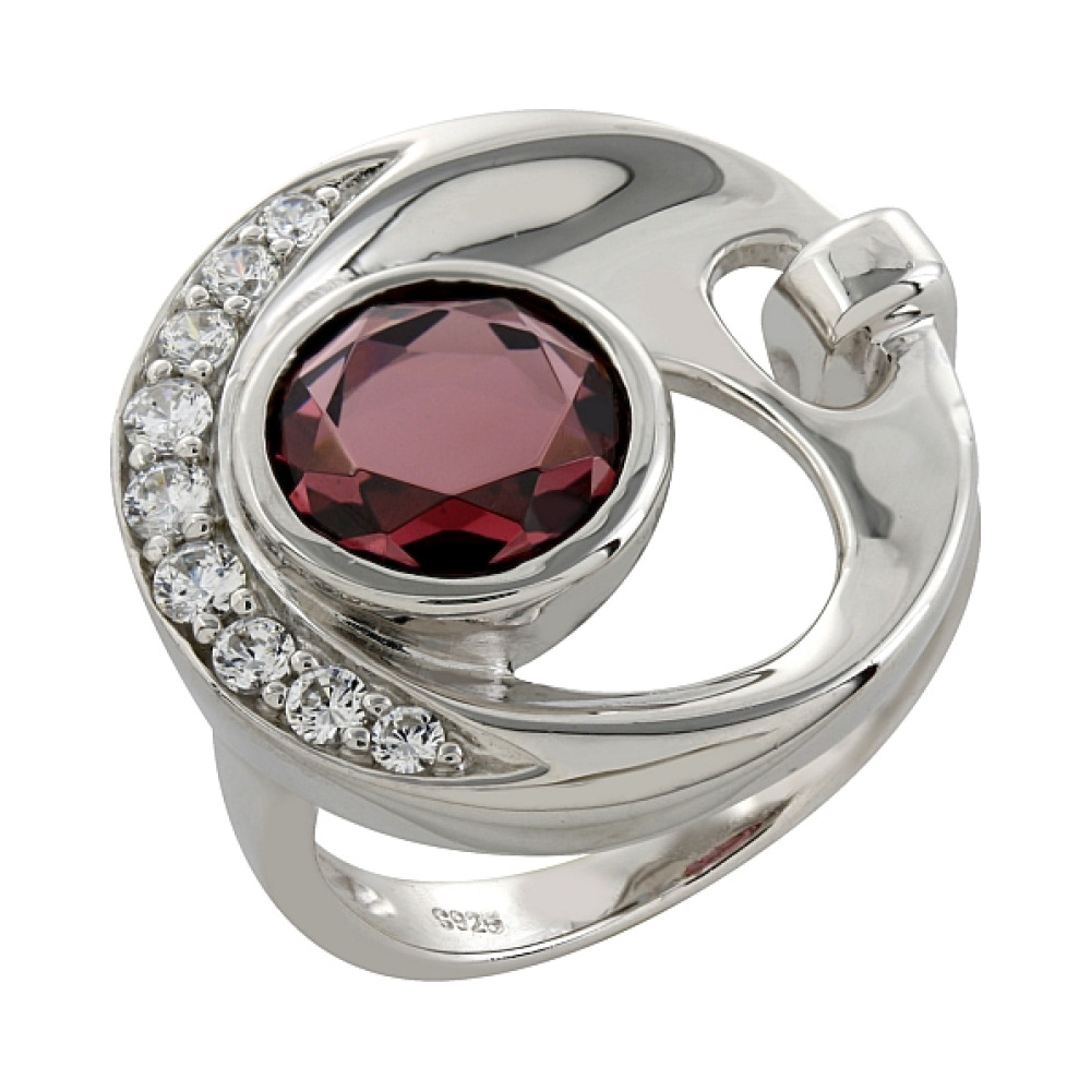 Серебряное кольцо с фианитом № 82775