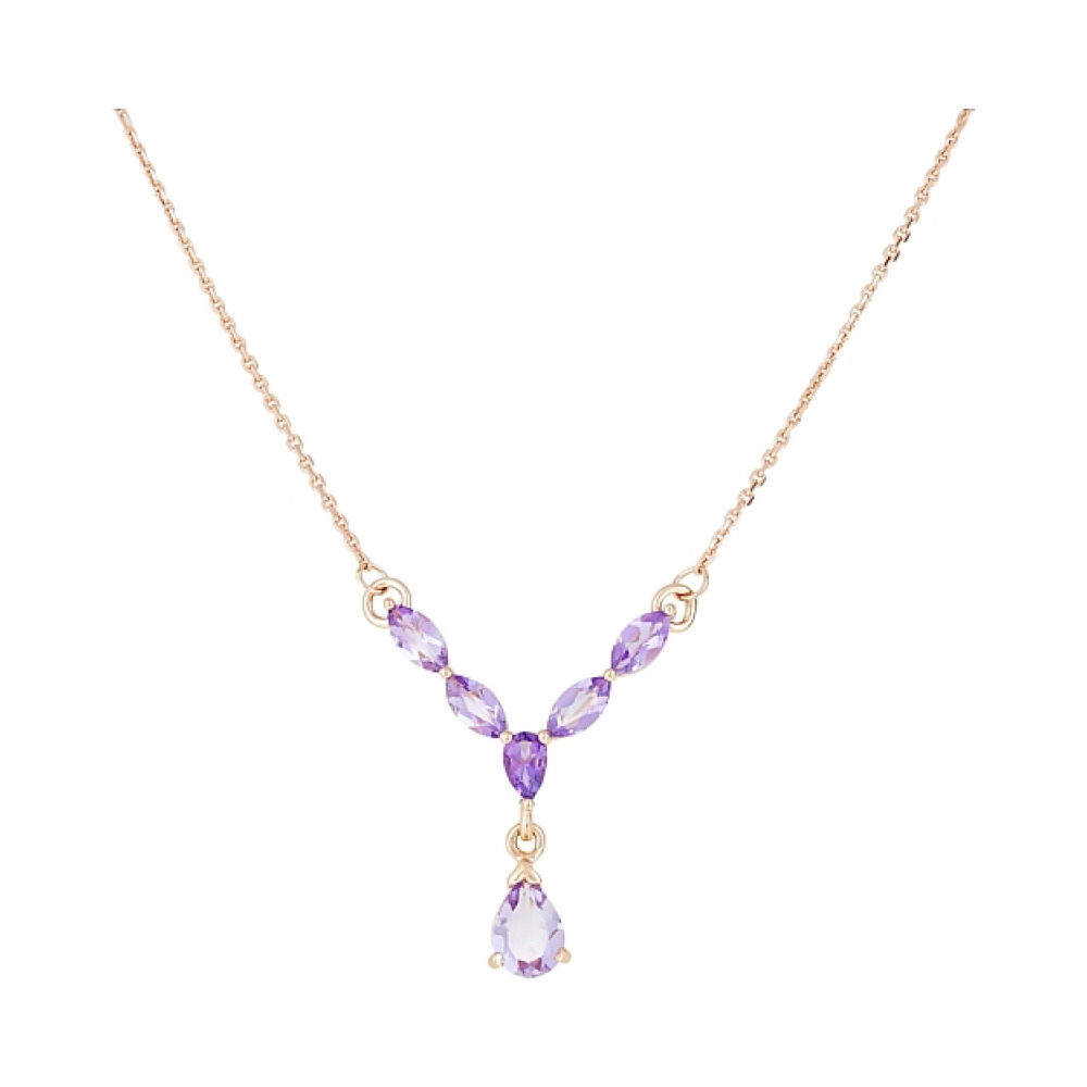 Золотое колье с аметистом № 120471