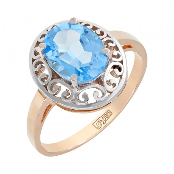 Золотое кольцо с топазом № 52007