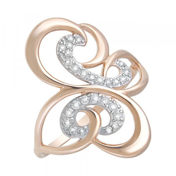 Золотое кольцо с фианитами № 127825