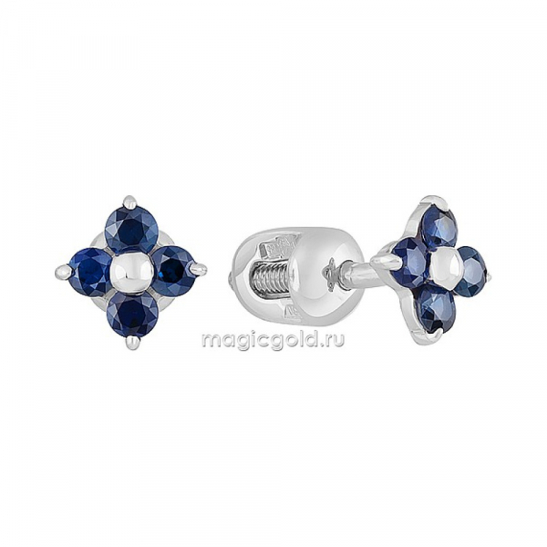 Пуссеты с сапфиром № 156537