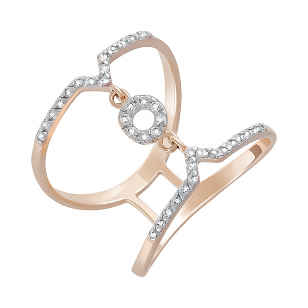 Золотое кольцо с фианитами № 122308