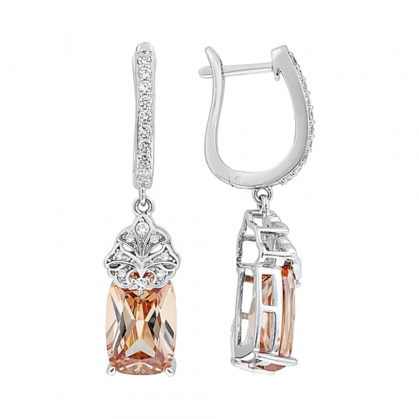 Серебряные серьги с фианитами № 112776