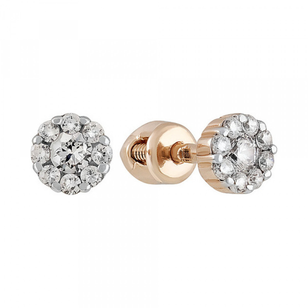 Золотые серьги с фианитом № 135209