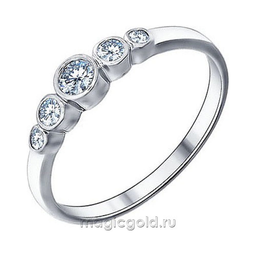 Серебряное кольцо с фианитом № 161190