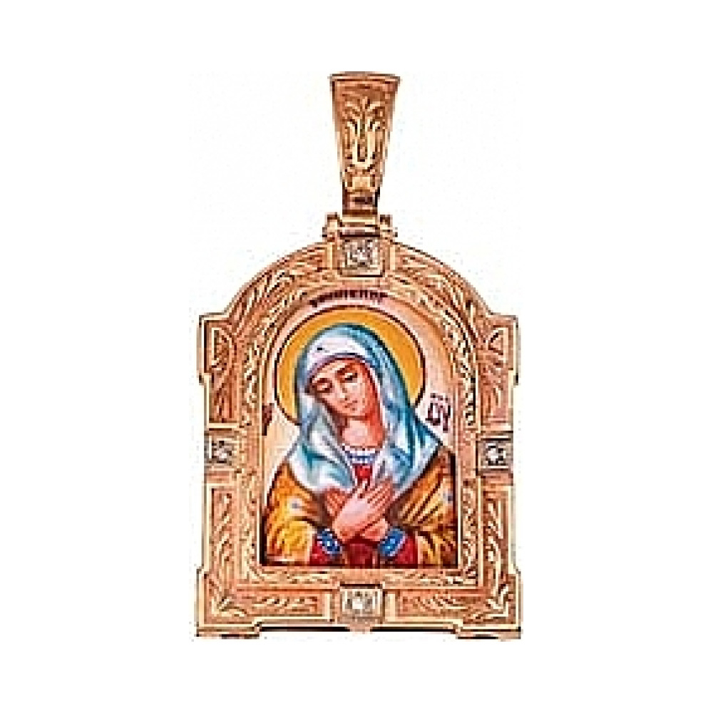 Икона с бриллиантом и эмалью № 25387