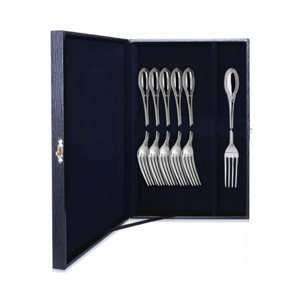 Набор из 6 серебряных десертных вилок «Император»