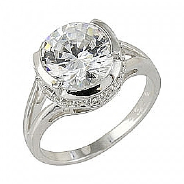 Серебряное кольцо с фианитом № 68522