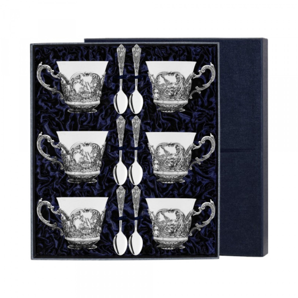 Набор чайный «Королевская охота» с чернением (12 предметов)