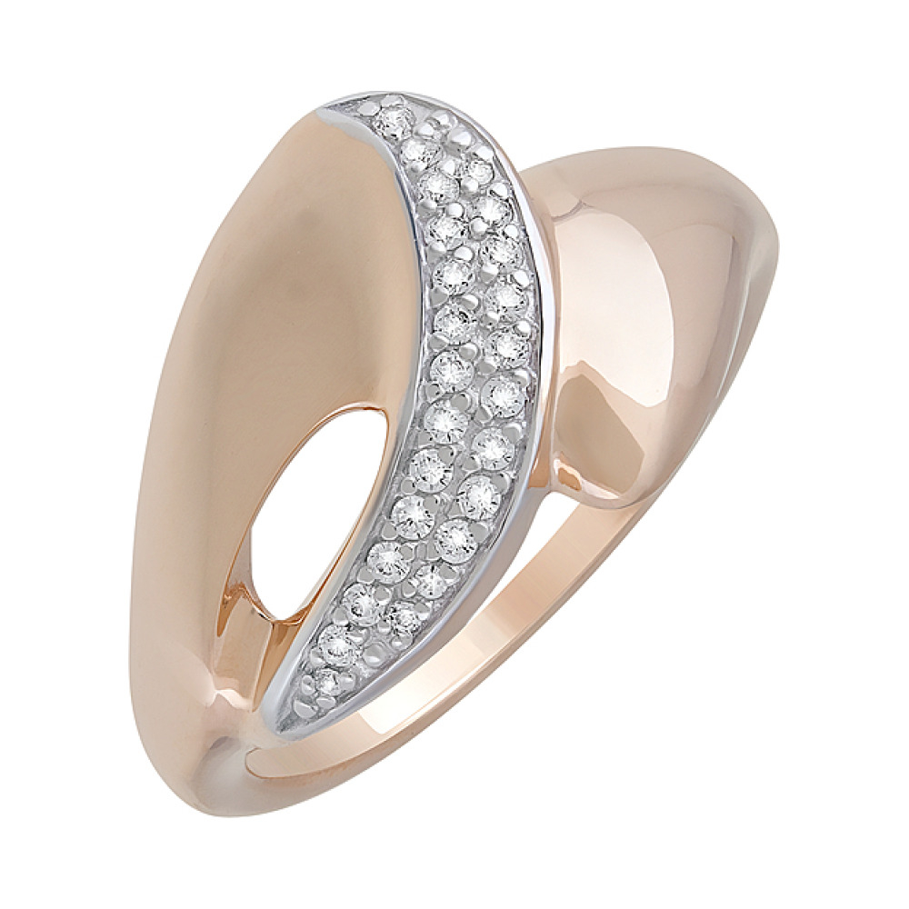 Золотое кольцо с фианитами № 127828