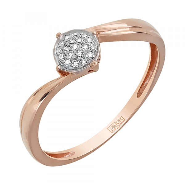 Золотое кольцо с бриллиантом № 113859