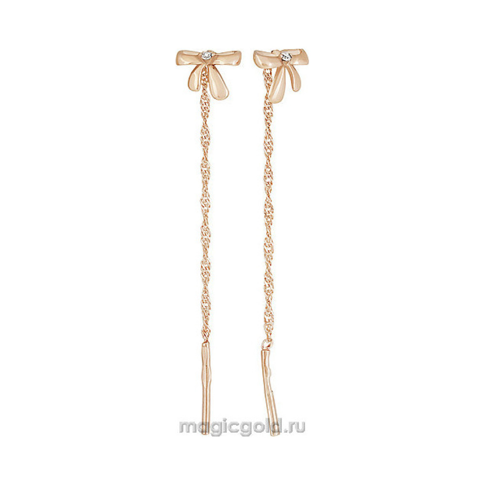 Золотые серьги с фианитом № 151500