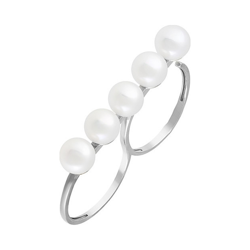 Серебряное кольцо с жемчугом № 126915