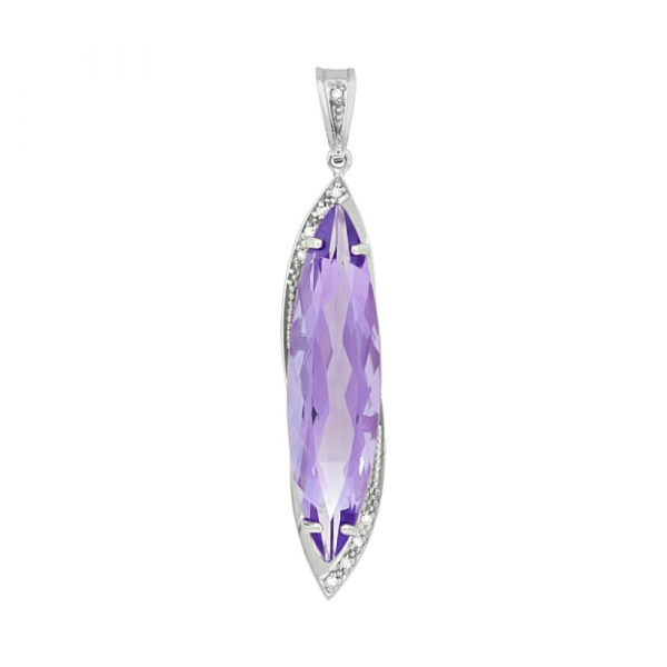 Золотая подвеска с аметистом и фианитом № 113033