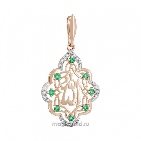 Золотая подвеска с фианитом № 140435