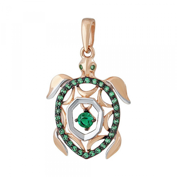 Золотая подвеска с фианитом № 136959