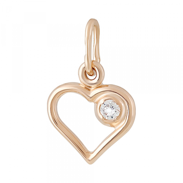 Золотая подвеска с фианитом № 129496