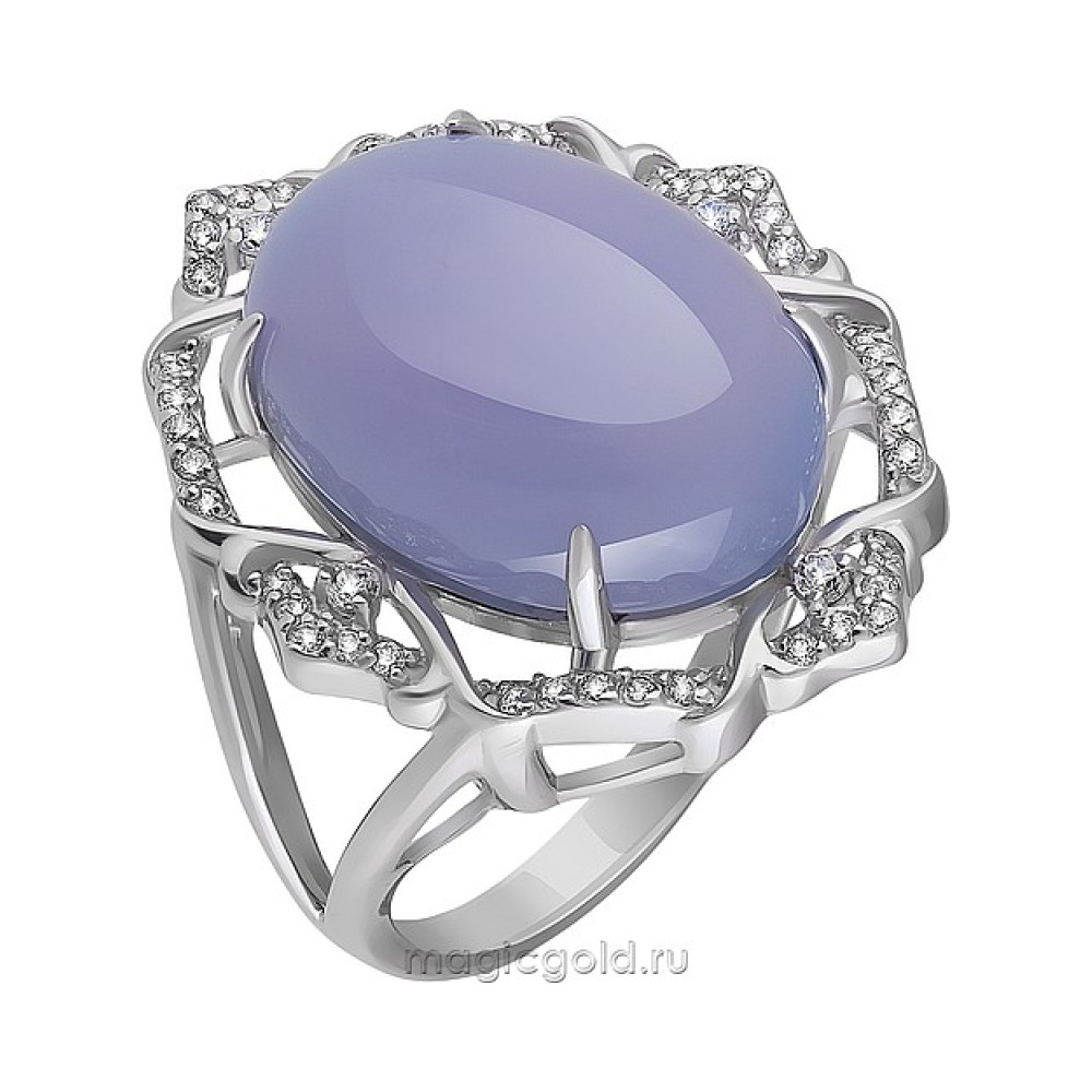 Серебряное кольцо с ониксом и фианитом № 164538