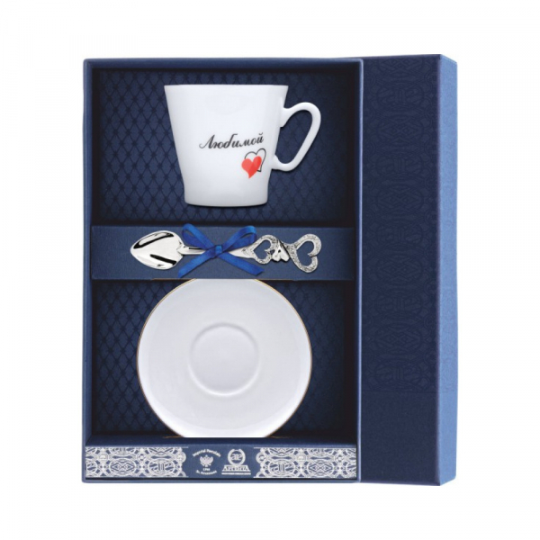 Набор кофейный «Черный кофе-Сердечки Любимой»