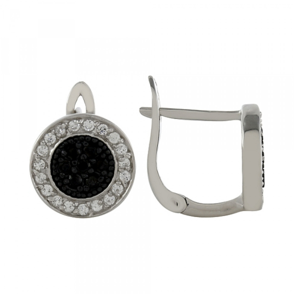 Серебряные серьги с фианитами № 99478