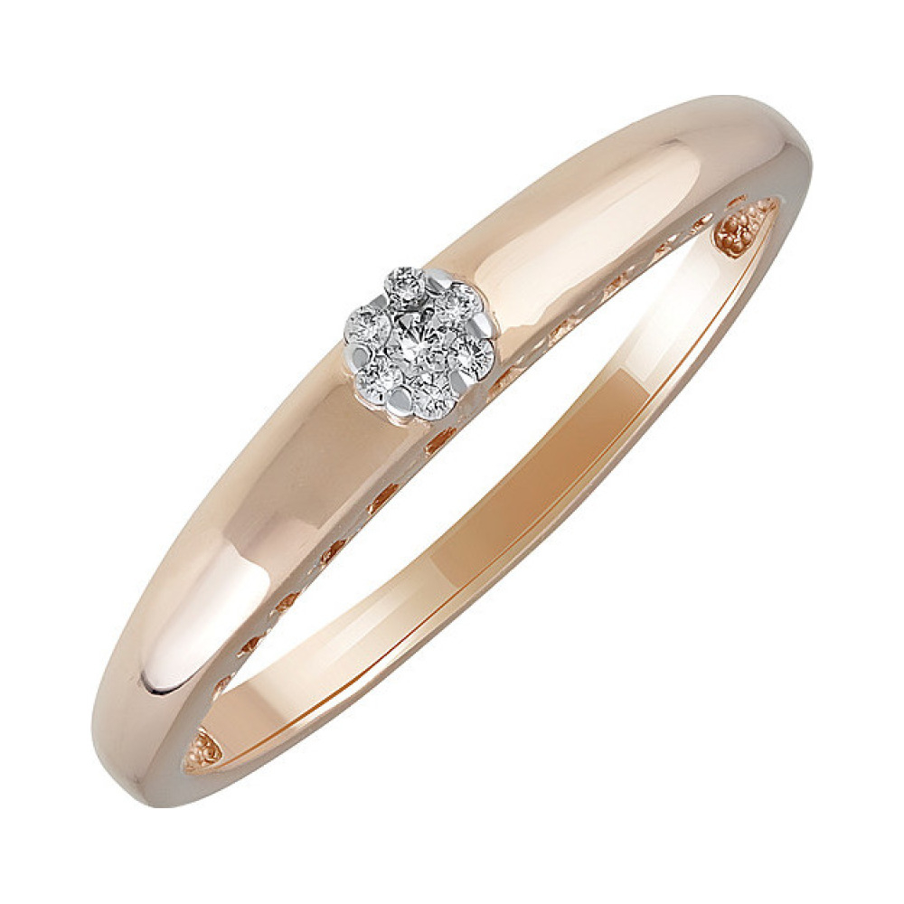 Золотое кольцо с фианитом № 134592