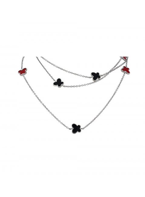 Серебряное колье каучук с серебром № 106709