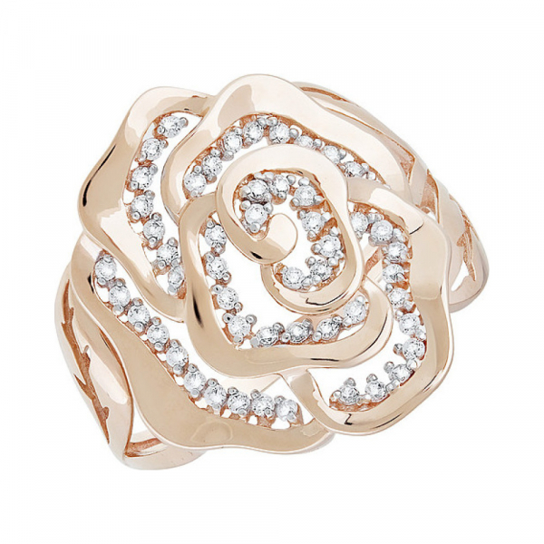 Золотое кольцо с фианитом № 133289