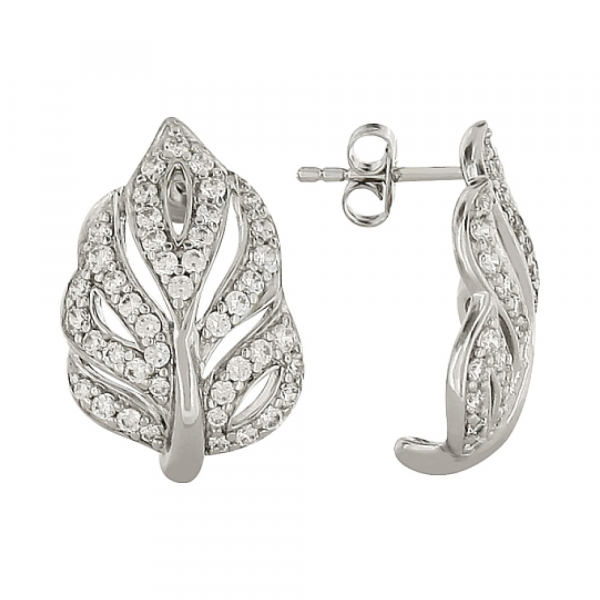 Серебряные серьги с фианитом № 82853