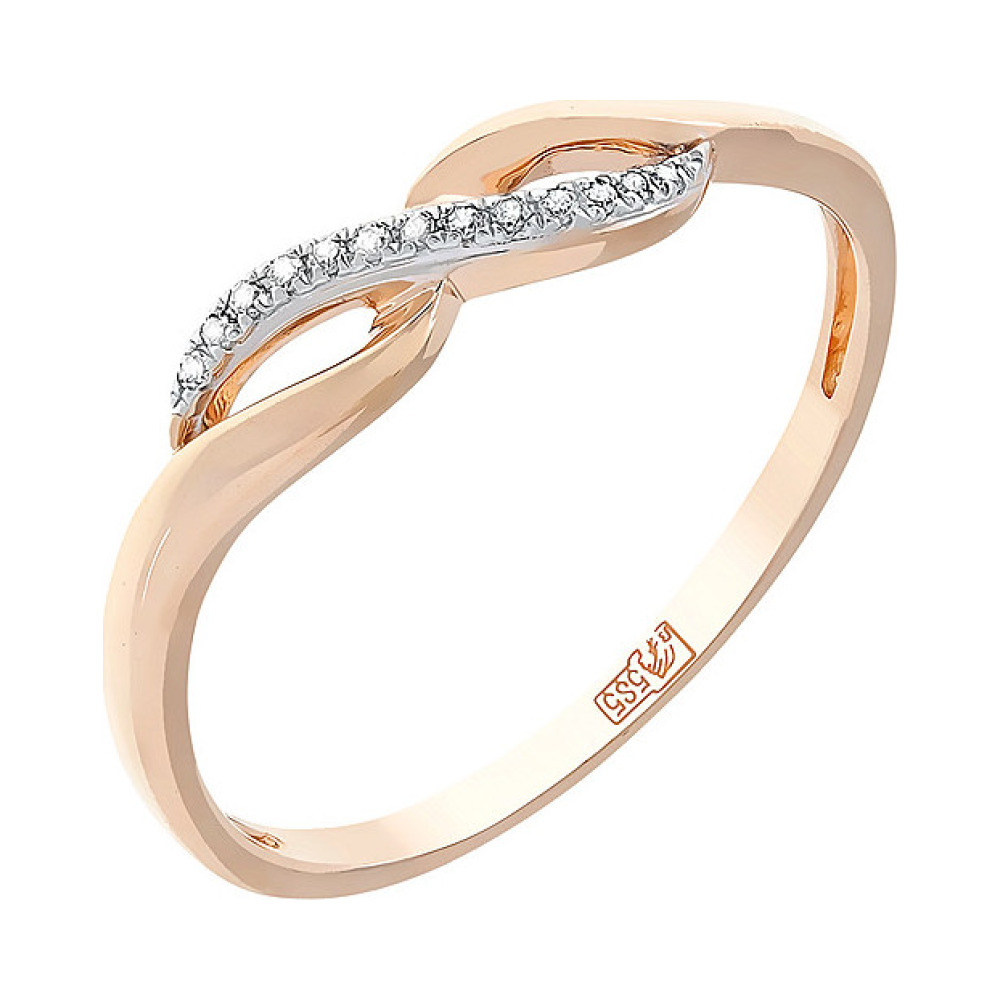 Золотое кольцо с бриллиантом № 112872