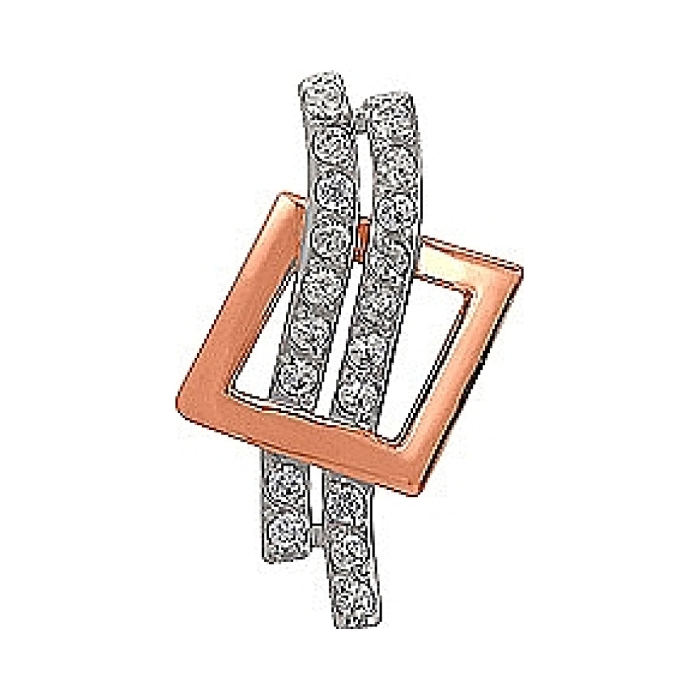 Золотая подвеска с фианитом № 74140