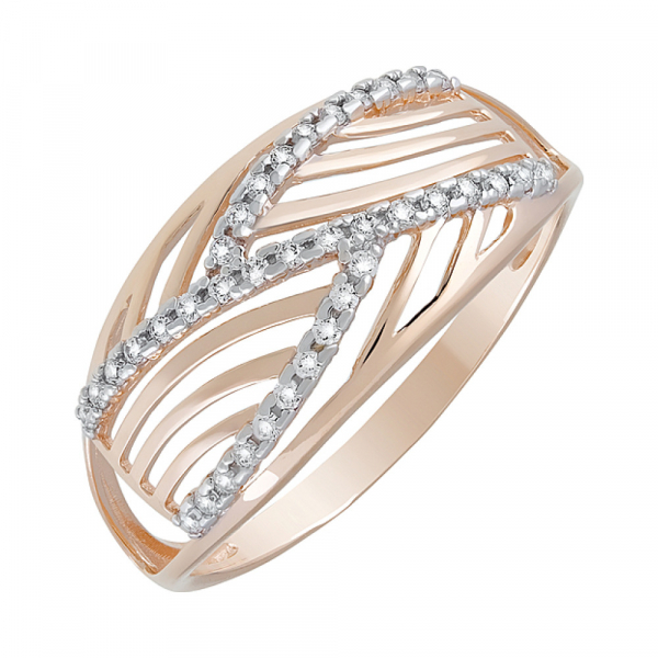 Золотое кольцо с фианитами № 127377