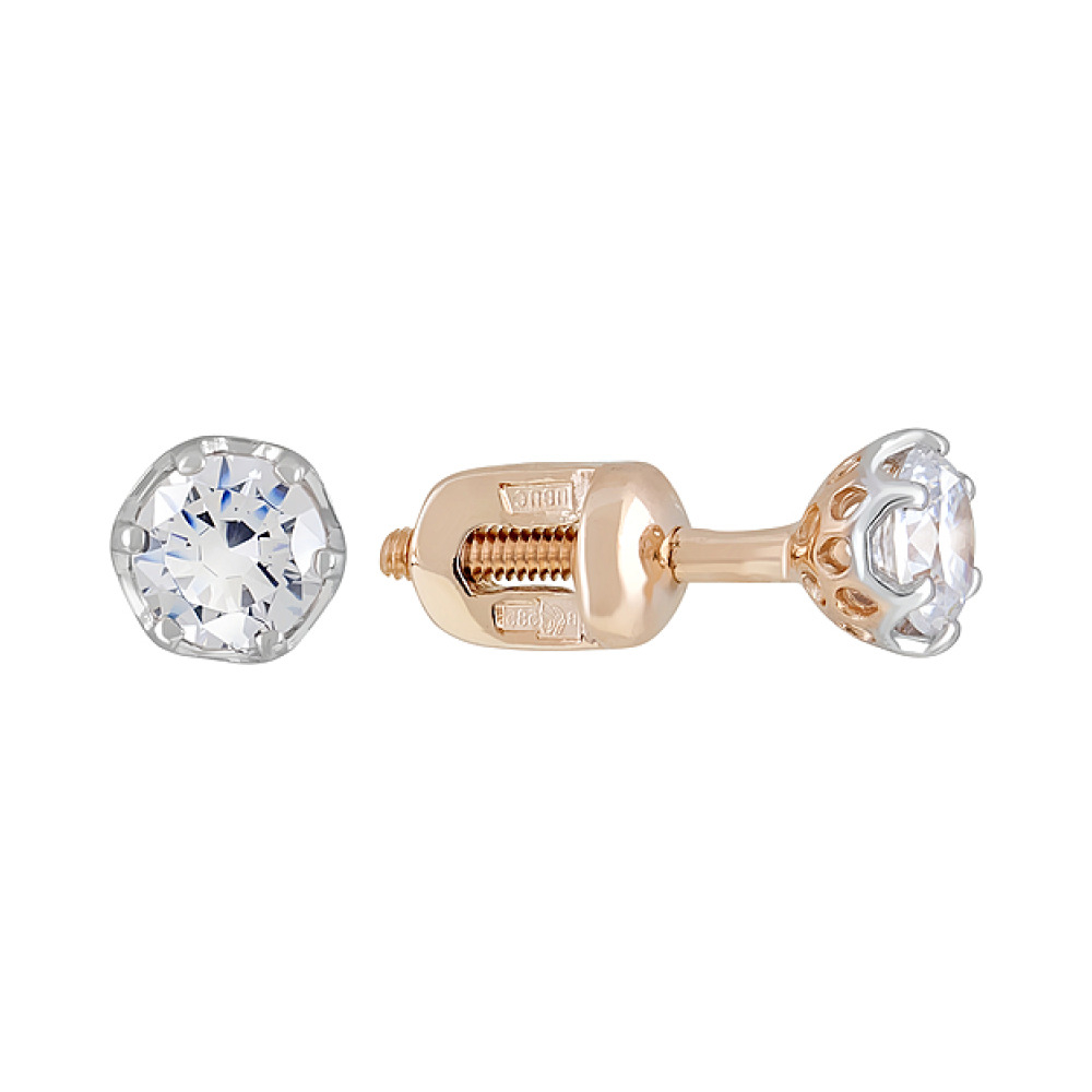 Пуссеты с фианитом № 122196