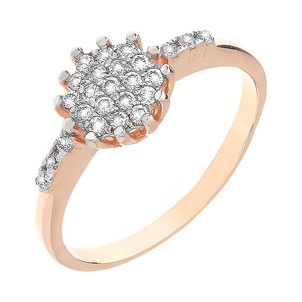 Золотое кольцо с фианитом № 112791