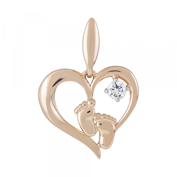 Золотая подвеска с фианитом № 127144