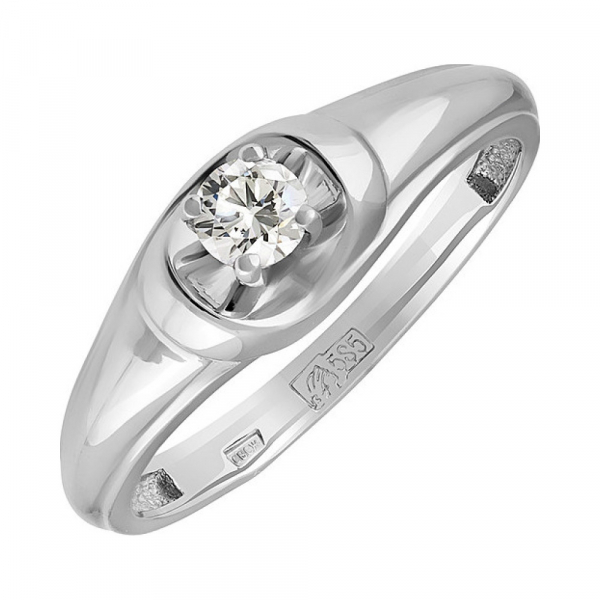 Золотое кольцо с бриллиантом № 134622