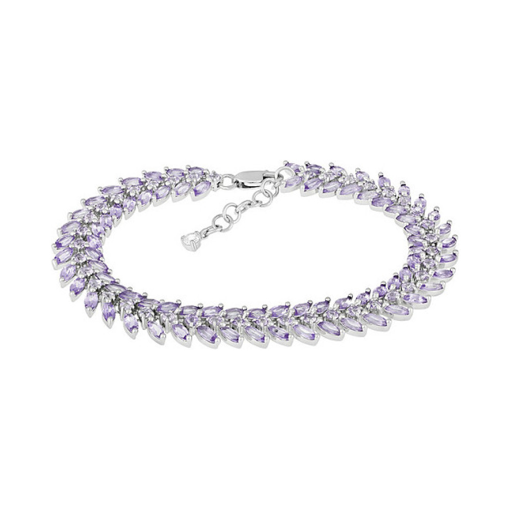 Серебряный браслет с алпанитом и фианитом № 132284