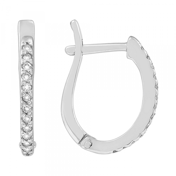 Золотые серьги с бриллиантом № 72667