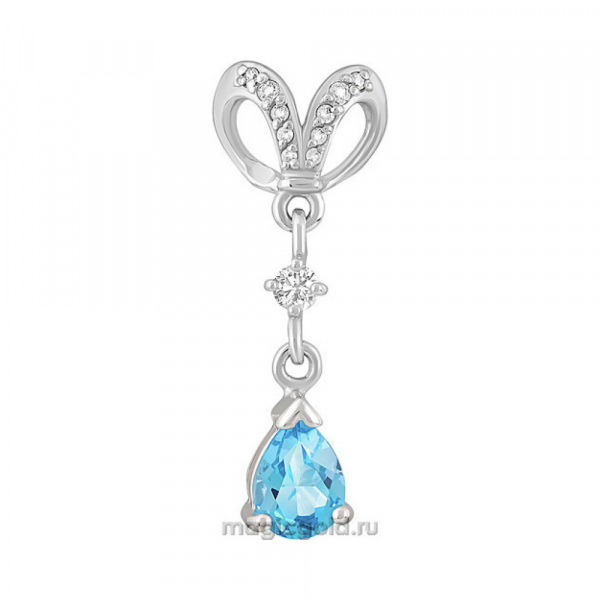 Серебряная подвеска с топазом и фианитом № 140165