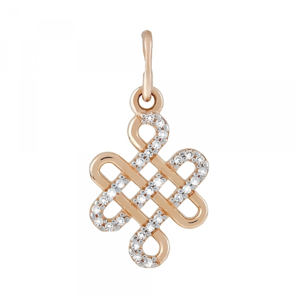 Золотая подвеска с фианитами № 121366